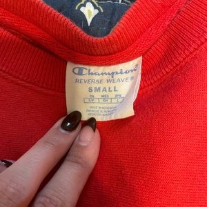 Red champion sweatshirt